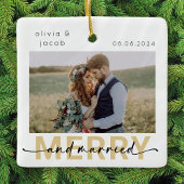 Foto van Merry & Married First Kerstbruiloft Keramisch Ornament