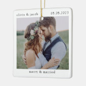 Foto van Merry & Married First Kerstbruiloft Keramisch Ornament (Links)