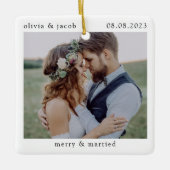 Foto van Merry & Married First Kerstbruiloft Keramisch Ornament (Voorkant)