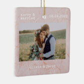 Foto van Merry & Married First Kerstbruiloft Keramisch Ornament (Rechts)