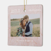 Foto van Merry & Married First Kerstbruiloft Keramisch Ornament (Links)