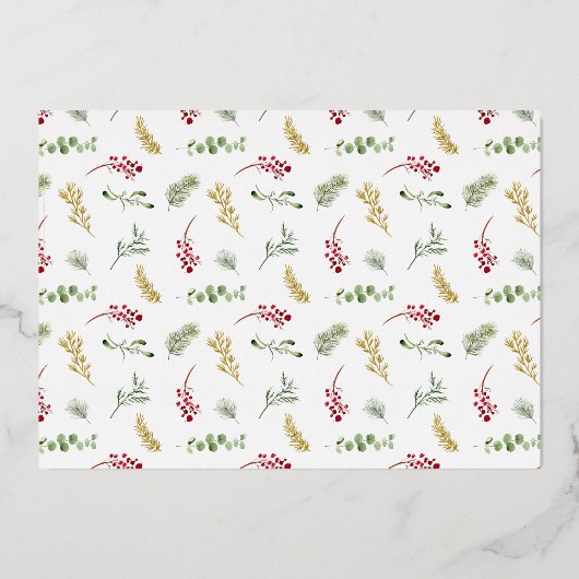 Foto van Merry & Married Gold Winter Weduwen Folie Feestdagenkaart (Achterkant)