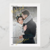 Foto van Merry & Married Gold Winter Weduwen Folie Feestdagenkaart (Voorkant)