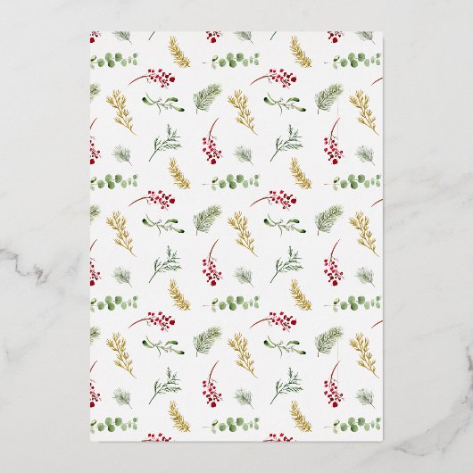 Foto van Merry & Married Gold Winter Weduwen Folie Feestdagenkaart (Achterkant)