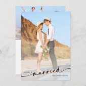 Foto van Merry & Married Hand Lettered Feestdagenkaart (Voorkant / Achterkant)