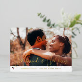 Foto van Merry & Married Holly Holiday Folie Uitnodiging (Staand Voorkant)