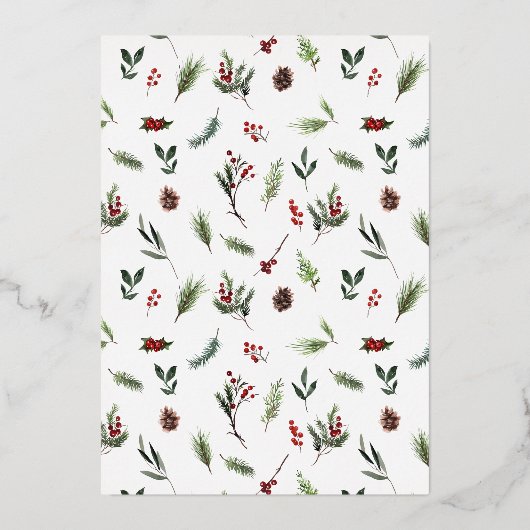 Foto van Merry & Married Red Winter Weduwen Folie Feestdagenkaart (Achterkant)