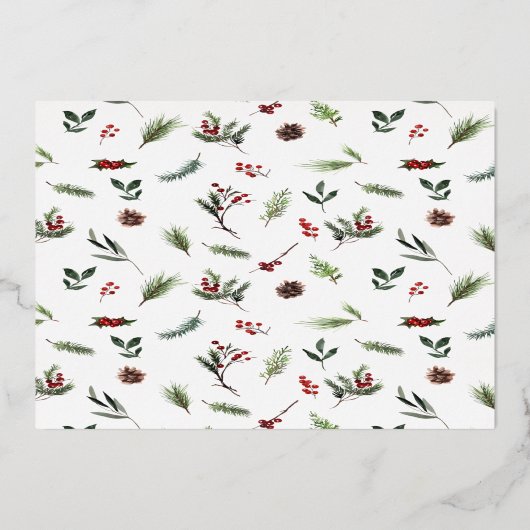 Foto van Merry & Married Red Winter Weduwen Folie Feestdagenkaart (Achterkant)