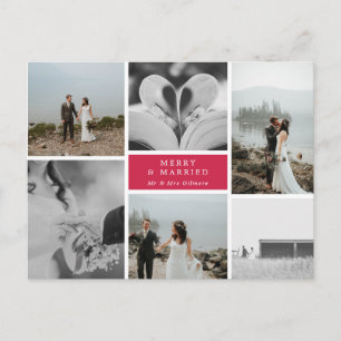 Foto van Merry & Married Weddenschap Collage Briefkaart