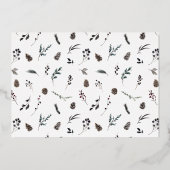 Foto van Merry & Married Winter Pinecone Wedding Folie Feestdagenkaart (Achterkant)