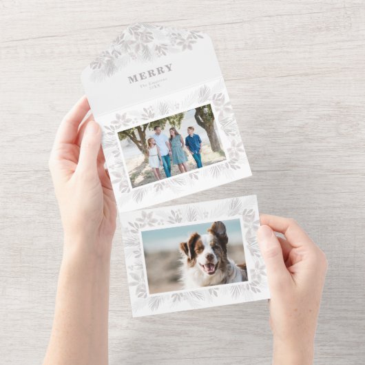 Foto van Merry Modern Kerstmis All In One Uitnodiging (Afscheurbaar)