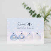 Foto van metallische kerstbalken bedankkaart (Staand voorkant)