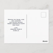 Foto van metallische kerstbalken briefkaart (Achterkant)