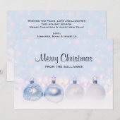 Foto van metallische kerstbalken feestdagenkaart (Voorkant / Achterkant)