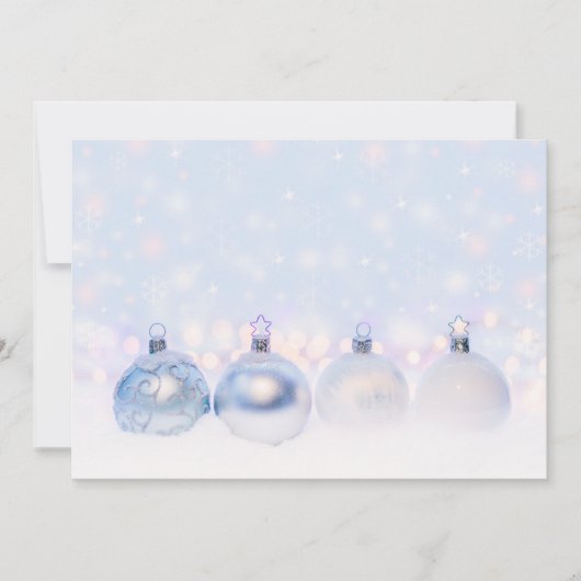 Foto van metallische kerstbalken feestdagenkaart (Voorkant)