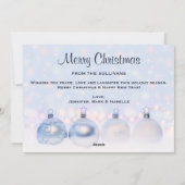 Foto van metallische kerstbalken feestdagenkaart (Achterkant)