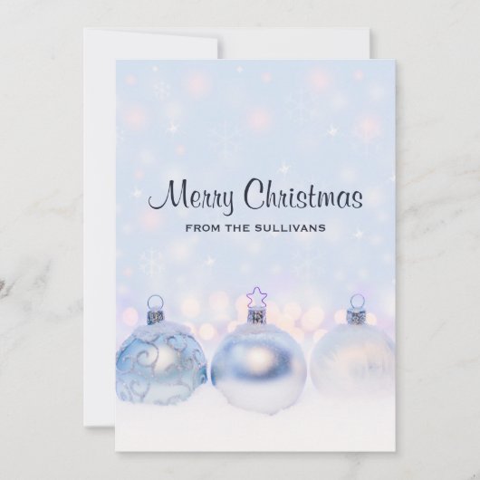 Foto van metallische kerstbalken feestdagenkaart (Voorkant)