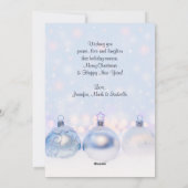 Foto van metallische kerstbalken feestdagenkaart (Achterkant)