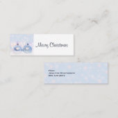 Foto van metallische kerstbalken mini visitekaartje (Voorkant / Achterkant)