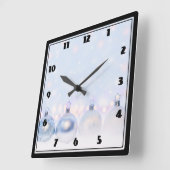 Foto van metallische kerstbalken vierkante klok (Hoek)