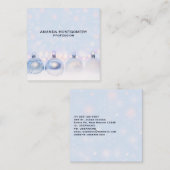 Foto van metallische kerstbalken vierkante visitekaartje (Voorkant / Achterkant)