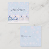 Foto van metallische kerstbalken vierkante visitekaartje (Voorkant / Achterkant)