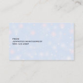 Foto van metallische kerstbalken visitekaartje (Achterkant)