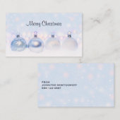 Foto van metallische kerstbalken visitekaartje (Voorkant / Achterkant)