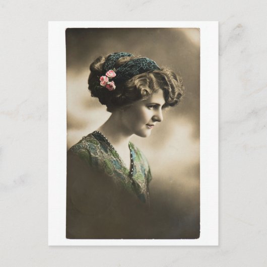  foto van mevrouw uit de jaren twintig briefkaart (Voorkant)