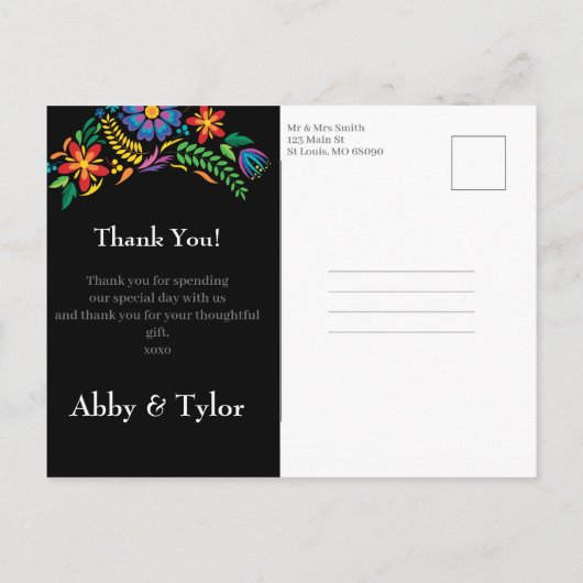 Foto van Mexicaanse bloemen Dank u Briefkaart (Achterkant)