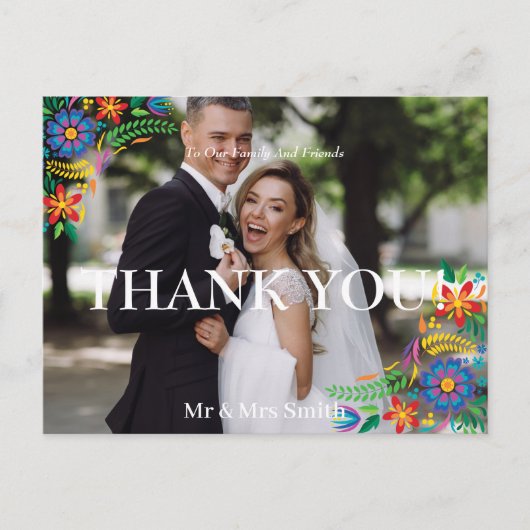 Foto van Mexicaanse bloemen Dank u Briefkaart (Voorkant)