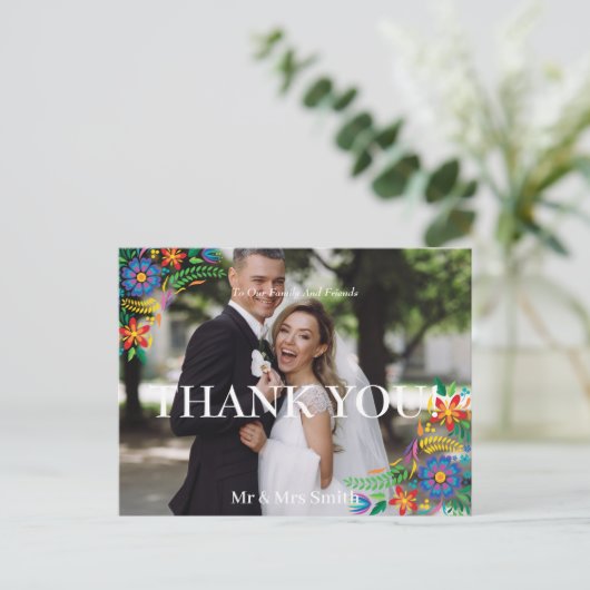 Foto van Mexicaanse bloemen Dank u Briefkaart (Staand voorkant)