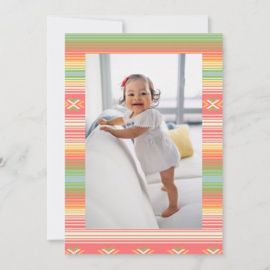 Foto van Mexicaanse kleur Fiesta, eerste verjaarda Kaart (Achterkant)