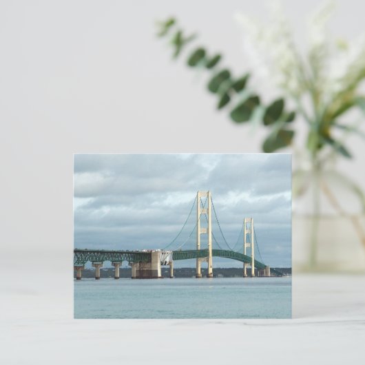 Foto van Michigan Mackinac Bridge Briefkaart (Staand voorkant)
