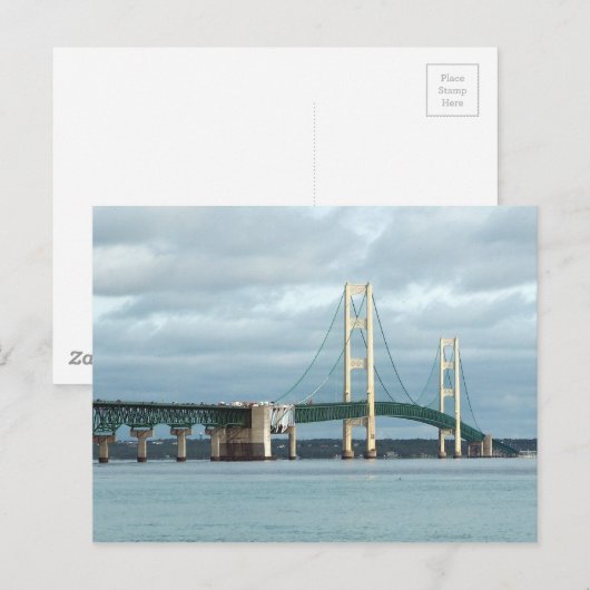 Foto van Michigan Mackinac Bridge Briefkaart (Voorkant / Achterkant)