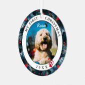 Foto van mijn eerste kersthond metalen ornament (Voorkant links)