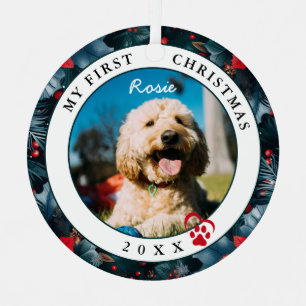 Foto van mijn eerste kersthond metalen ornament