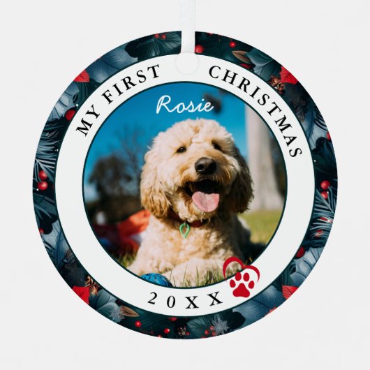 Foto van mijn eerste kersthond metalen ornament (Voorkant)