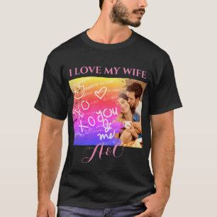 Foto van mijn vrouw XOXO Rainbow-Waterverf T-shirt