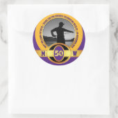 Foto van Milestone Birthday 50th Paars Gold Black Ronde Sticker (Tas)