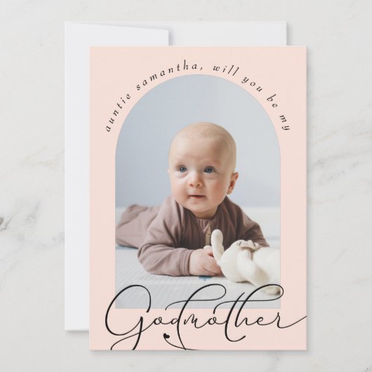 Foto van minimalistisch godmoersvoorstel (Voorkant)