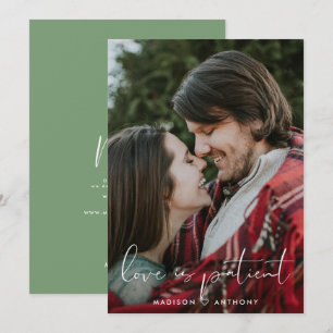 Foto van minimalistisch Sage Green Wedding Postpon Aankondiging