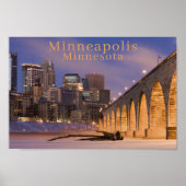 Foto van Minneapolis Minn Skyline | Stone Arch Bri Poster (Voorkant)