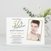 Foto van Modern 50 & Fabulous Gold Birthday Kaart (Staand voorkant)