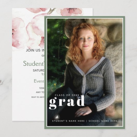 Foto van modern Afstuderen Kaart (Voorkant / Achterkant)