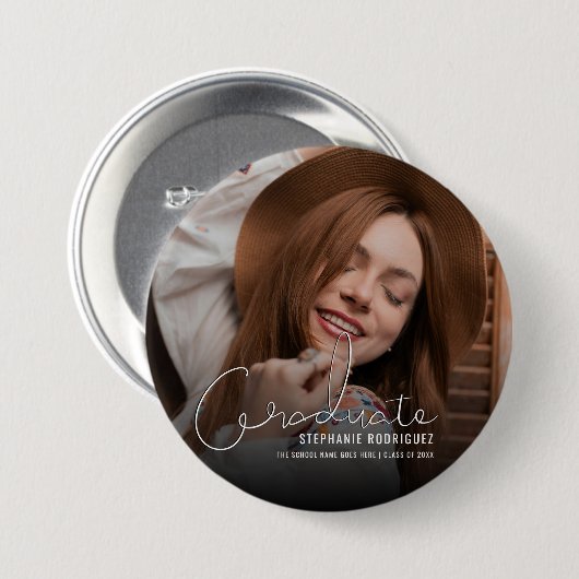 Foto van modern Afstuderen Ronde Button 7,6 Cm (Voorkant /achterkant)