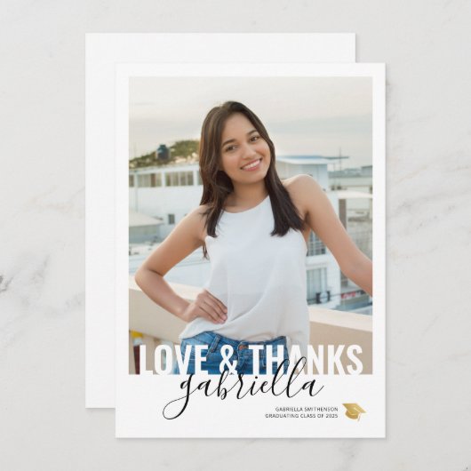 Foto van modern Afstuderen script Bedankkaart (Voorkant / Achterkant)
