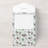 Foto van modern Arch Floral met kerstmis All In One Uitnodiging (Buitenkant)