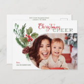 Foto van modern Arch Floral met kerstmis Briefkaart (Voorkant / Achterkant)