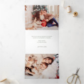 Foto van modern Arch Floral met kerstmis Drieluik Wenskaart (Binnen)